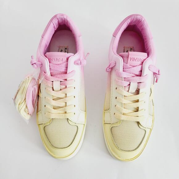 Vintage Havana Pink & Yellow Sneakers Ombre Tie Dye Gradient Sneakers 8.5 - Picture 4 of 9